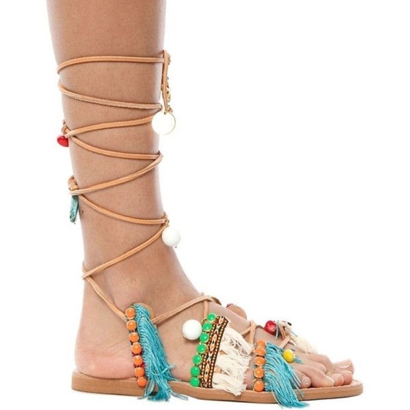Elina Linardaki Mint Mojito Wrap Sandals - Picture 1 of 11
